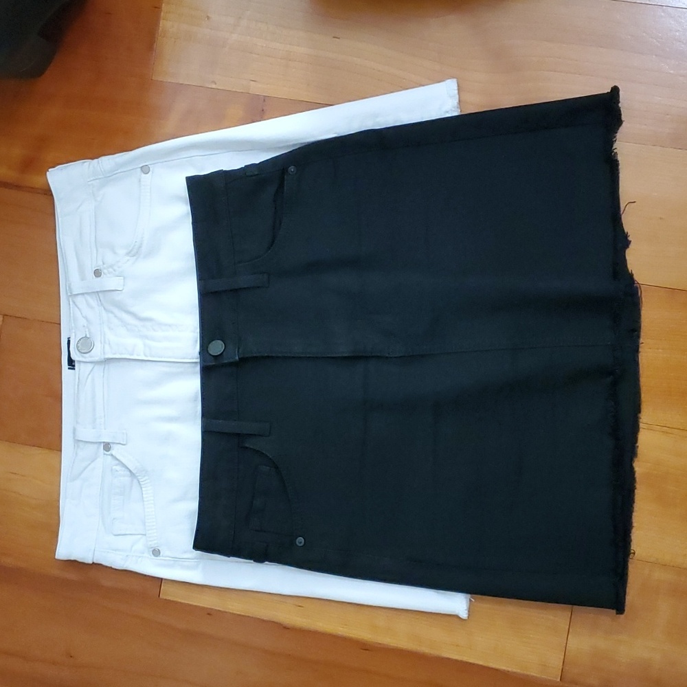 Just black denim skirts